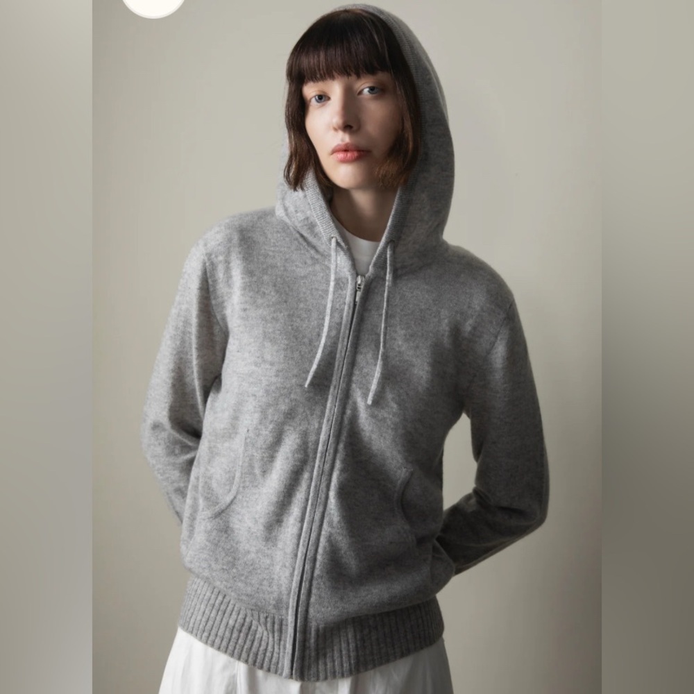 NWOT Kiltane Scotland Cashmere Zip Up Hoodie Sweater Cardigan Unisex M
